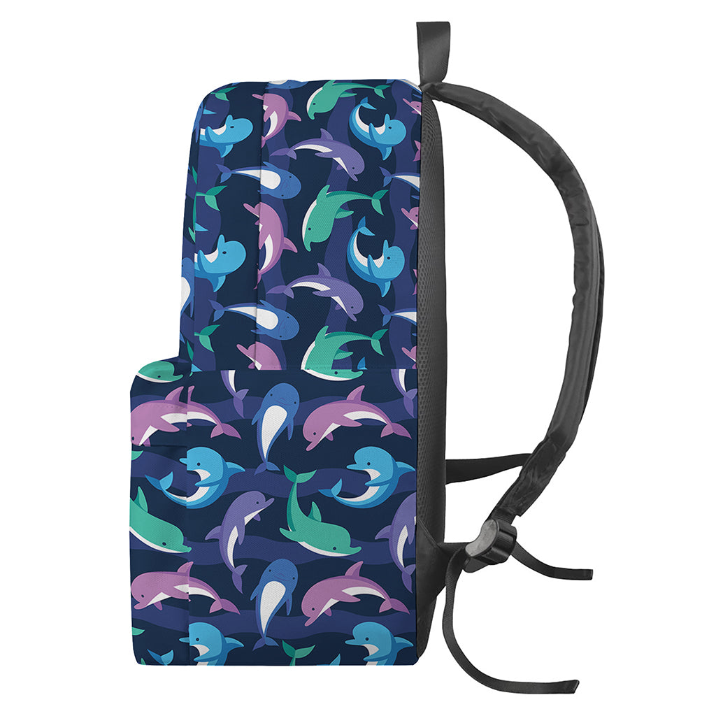 Colorful Dolphin Pattern Print Backpack