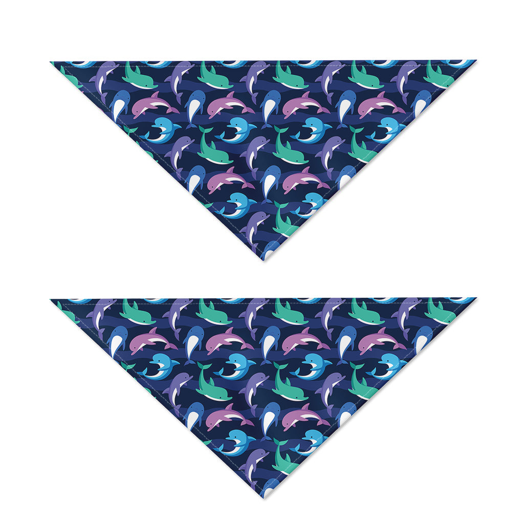 Colorful Dolphin Pattern Print Dog Bandana