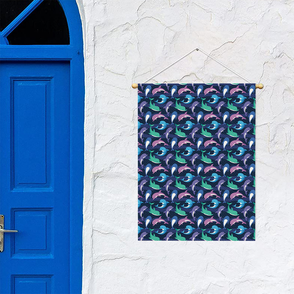 Colorful Dolphin Pattern Print Garden Flag