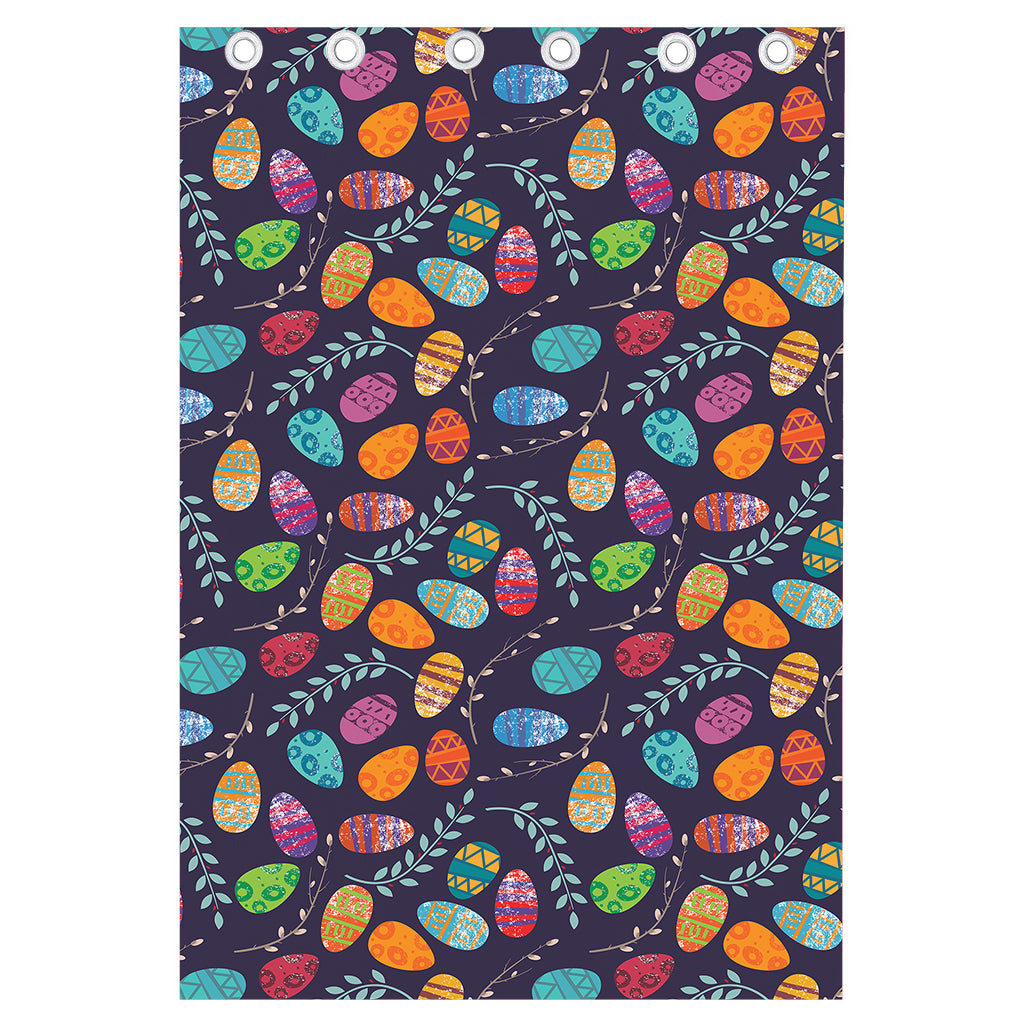 Colorful Easter Eggs Pattern Print Curtain