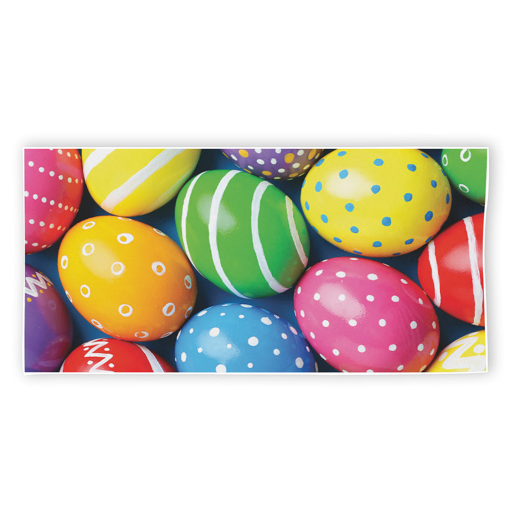 Colorful Easter Eggs Print Beach Towel