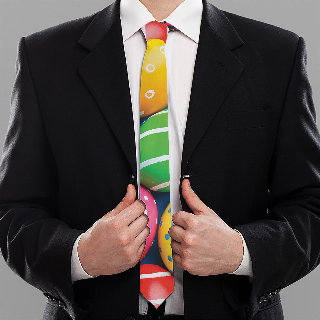 Colorful Easter Eggs Print Necktie