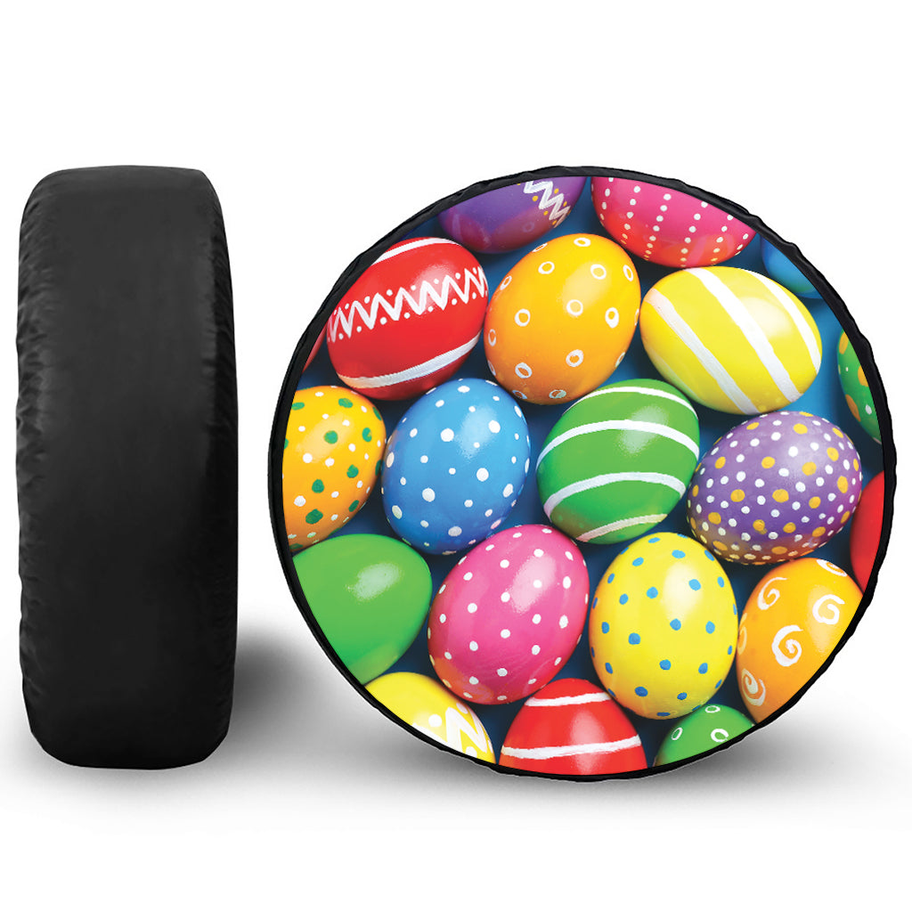Colorful Easter Eggs Print Tire Cover