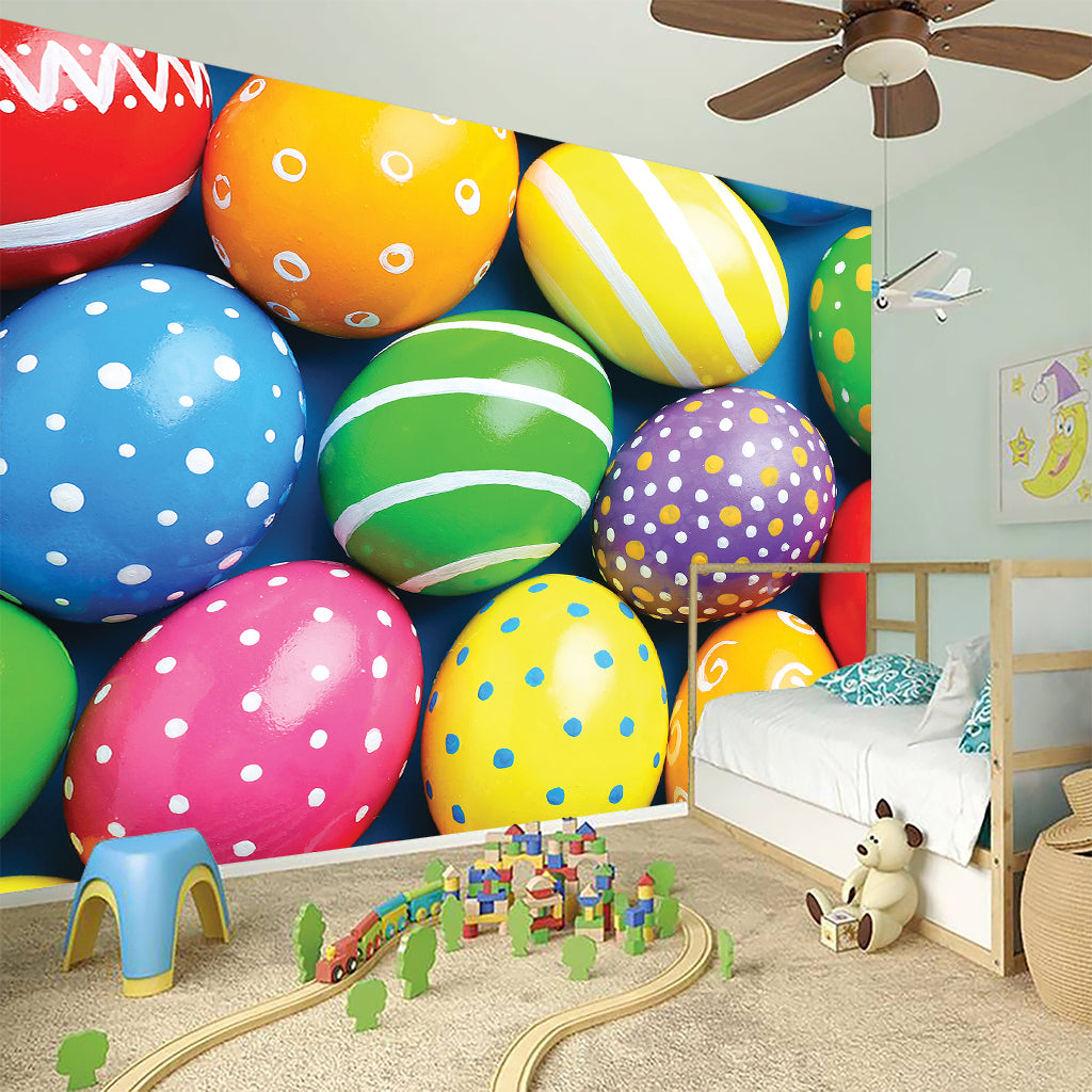 Colorful Easter Eggs Print Wall Sticker