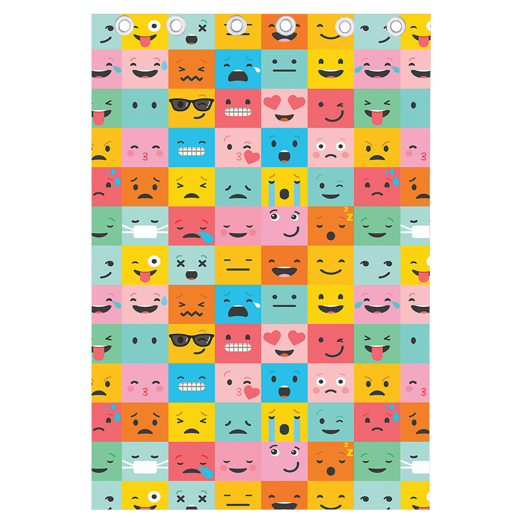 Colorful Emoji Pattern Print Curtain
