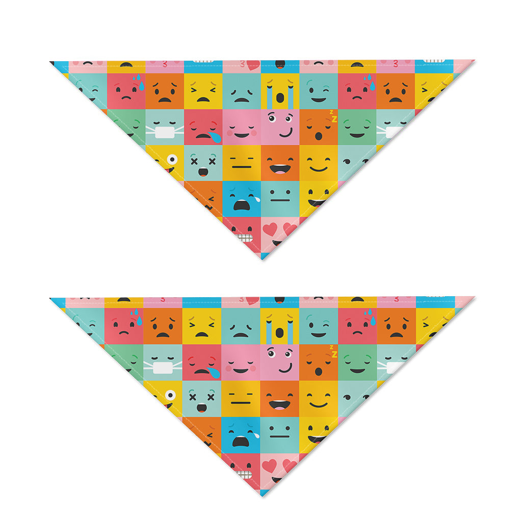 Colorful Emoji Pattern Print Dog Bandana