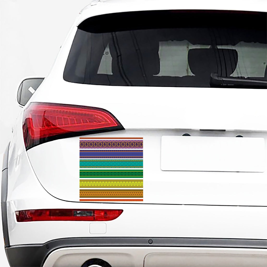 Colorful Ethnic Pattern Print Car Sticker