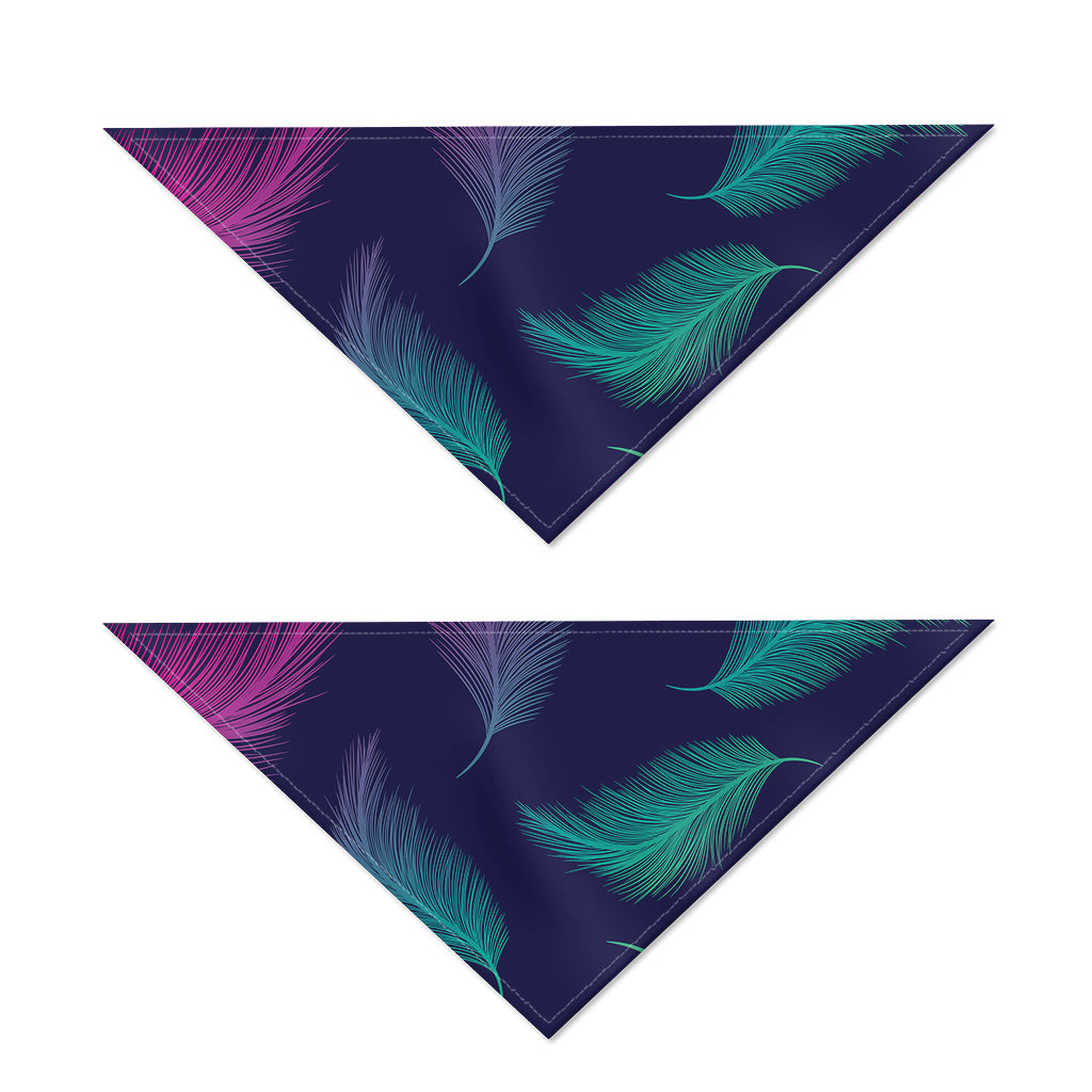 Colorful Feather Pattern Print Dog Bandana