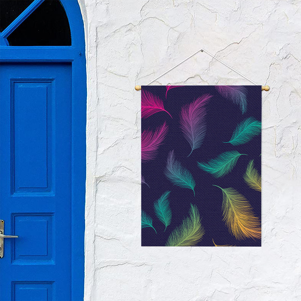 Colorful Feather Pattern Print Garden Flag