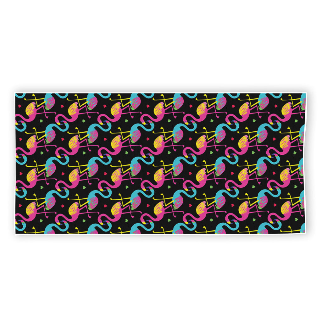 Colorful Flamingo Pattern Print Beach Towel