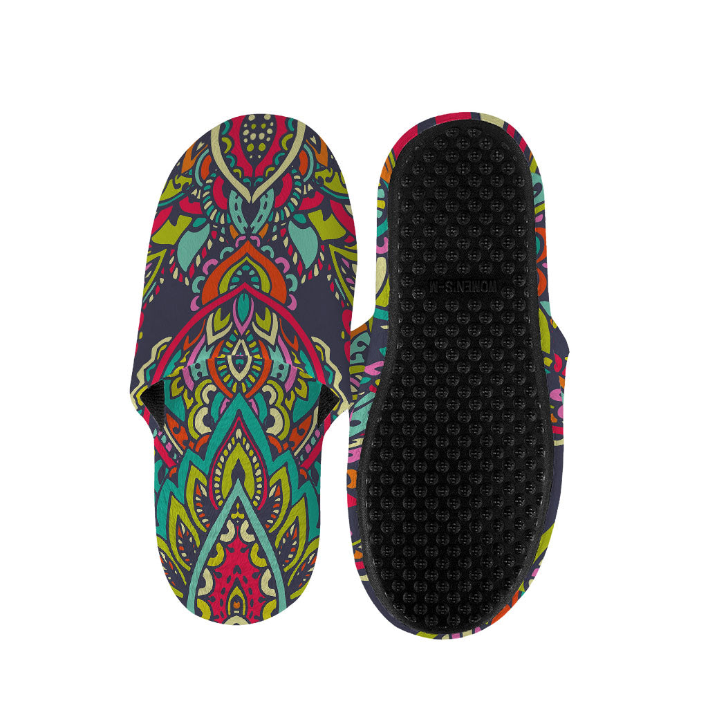 Colorful Floral Mandala Print Slippers