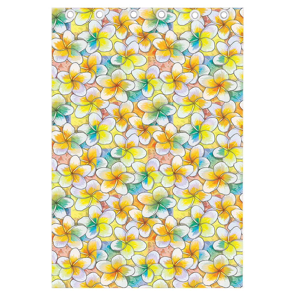 Colorful Frangipani Pattern Print Curtain