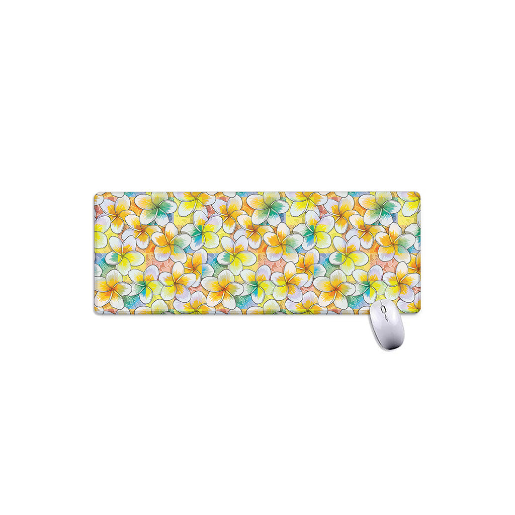 Colorful Frangipani Pattern Print Extended Mouse Pad