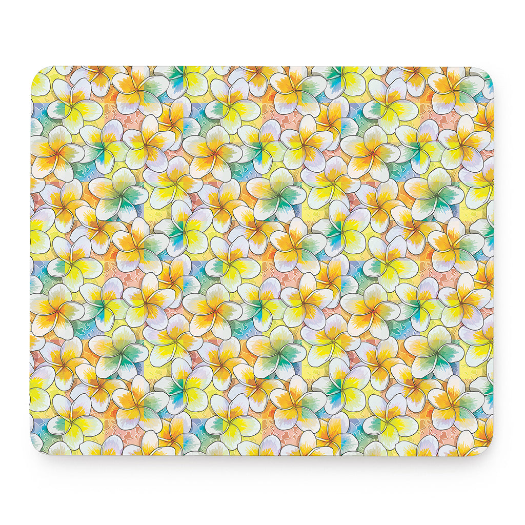 Colorful Frangipani Pattern Print Mouse Pad