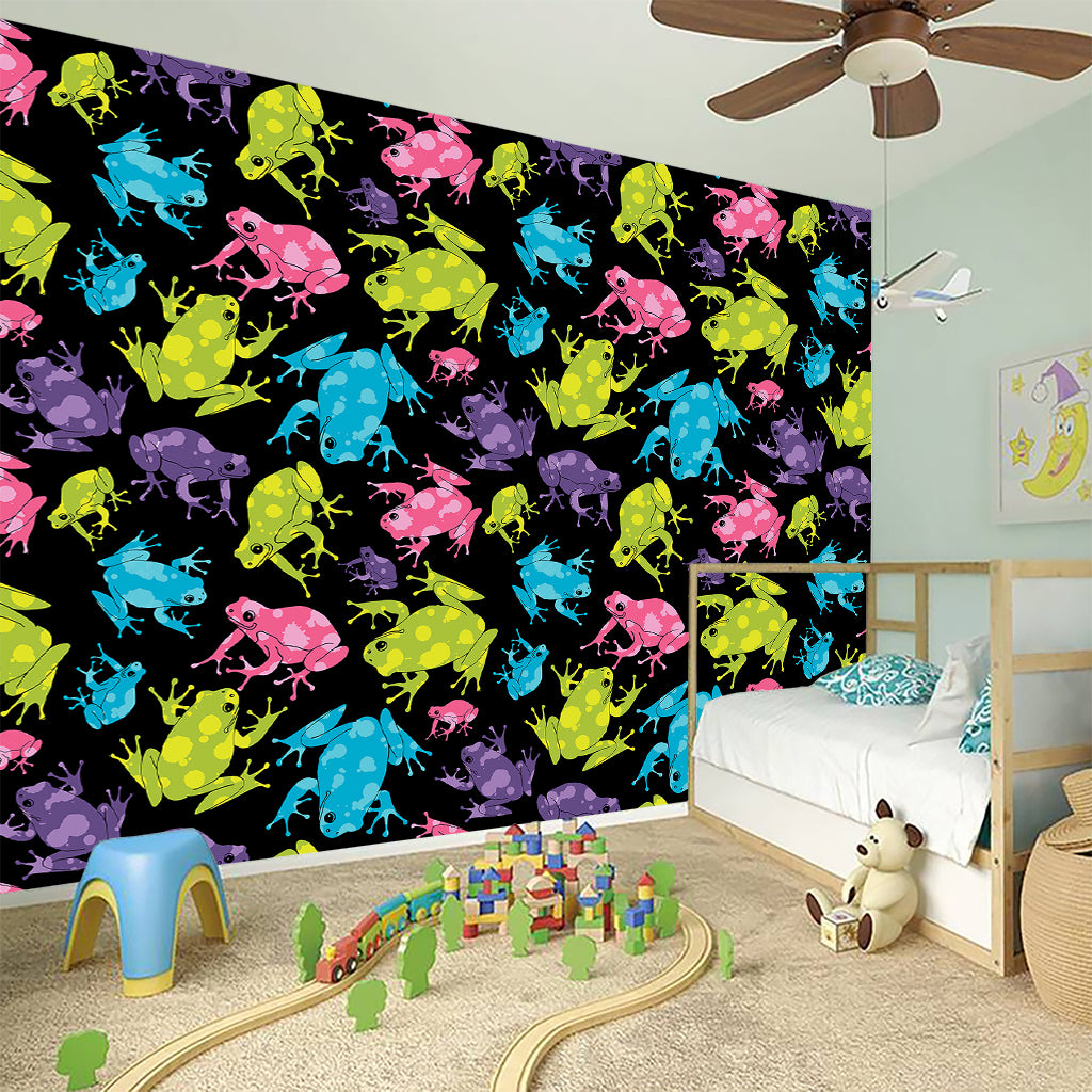 Colorful Frog Pattern Print Wall Sticker