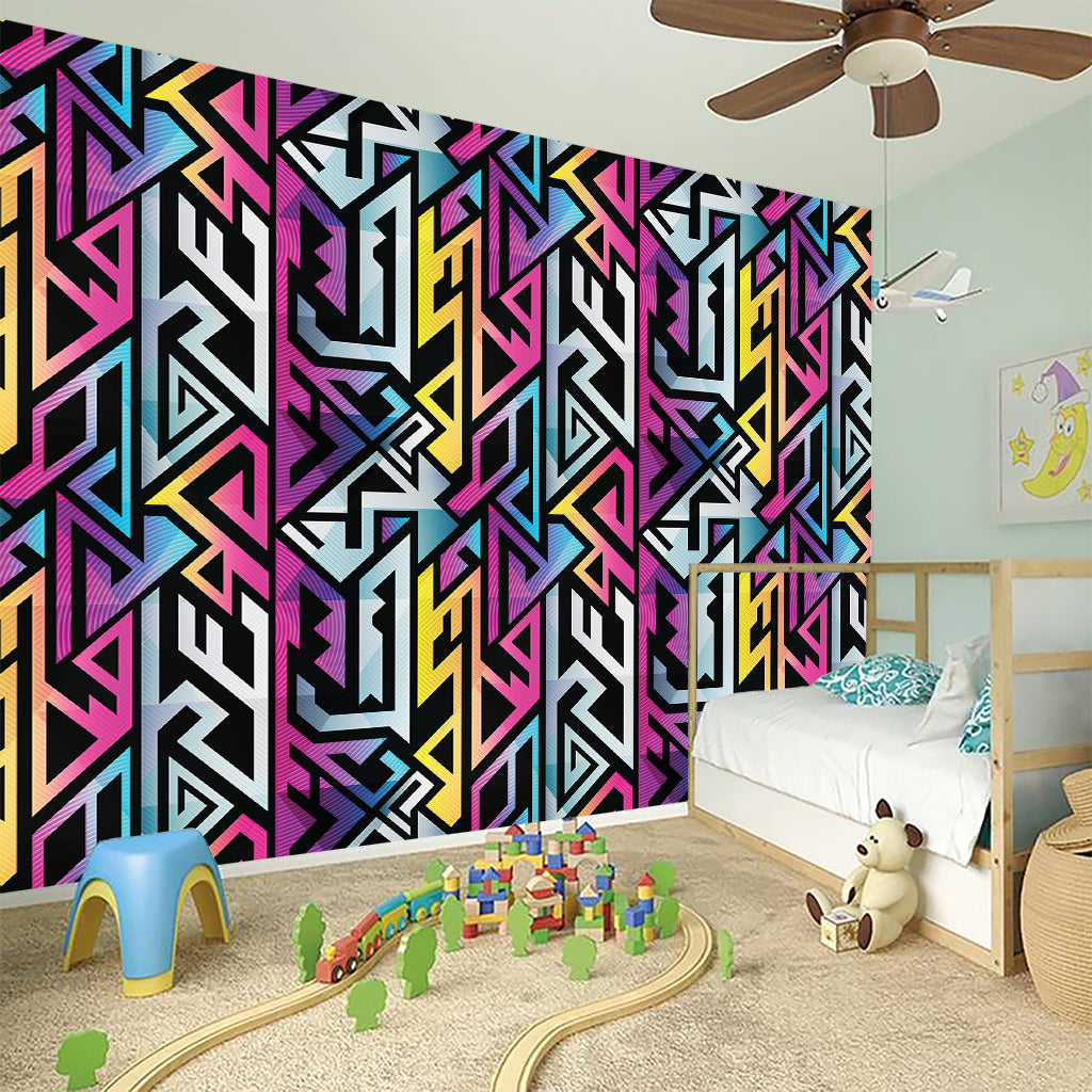 Colorful Geometric Tribal Pattern Print Wall Sticker