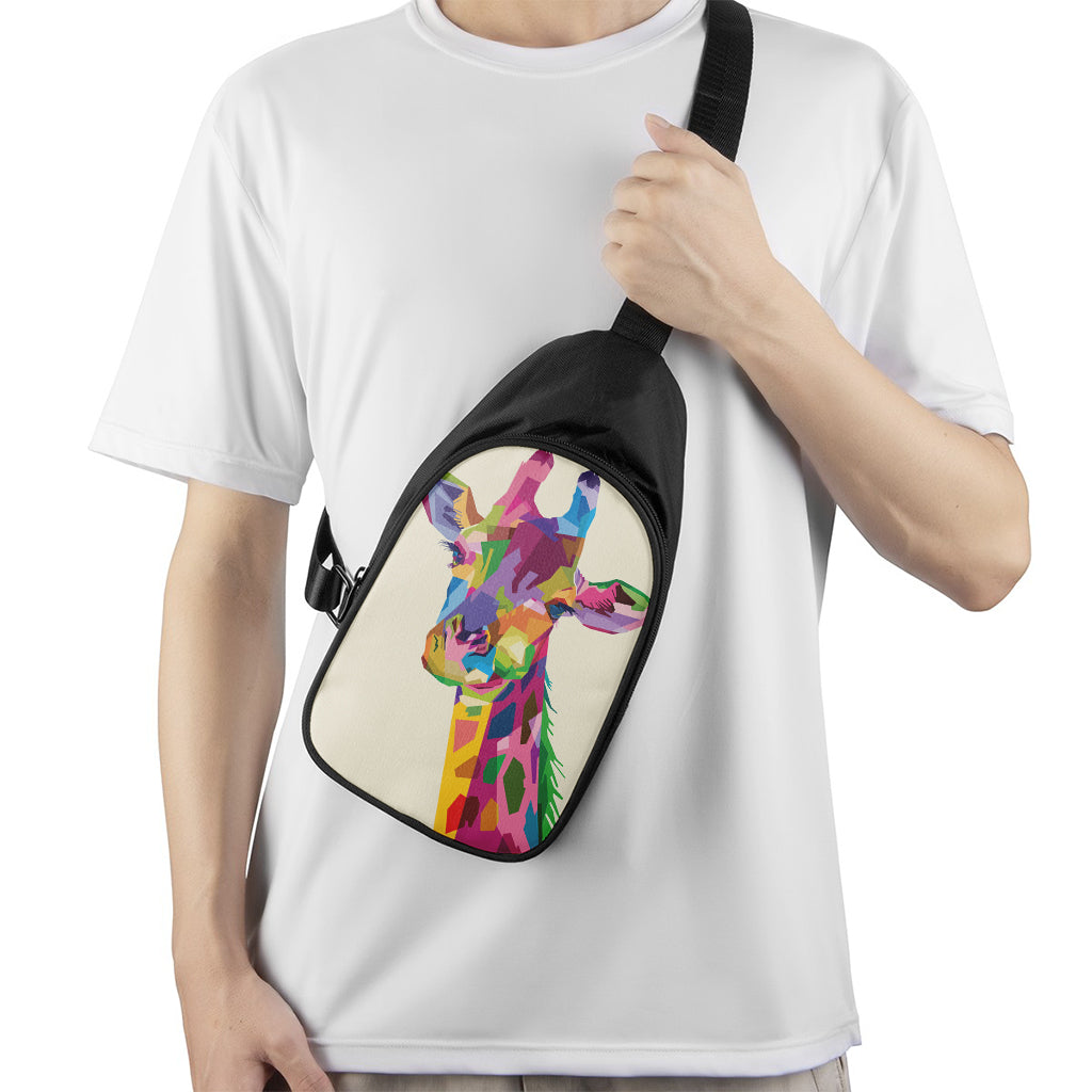 Colorful Giraffe Portrait Print Chest Bag