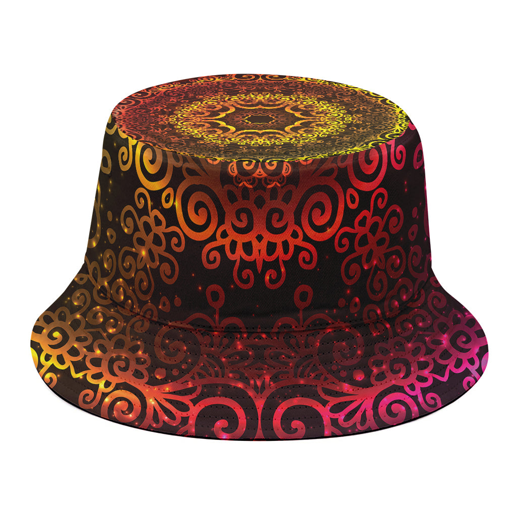 Colorful Gradient Mandala Print Bucket Hat