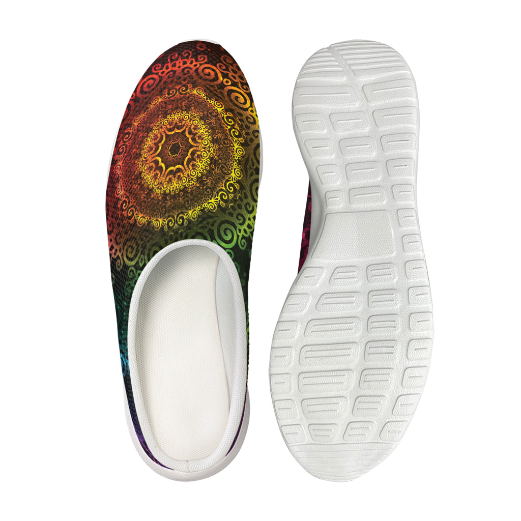 Colorful Gradient Mandala Print Mesh Casual Shoes