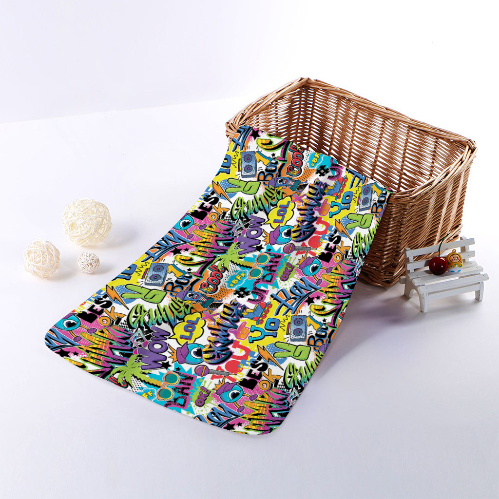 Colorful Graffiti Pattern Print Towel