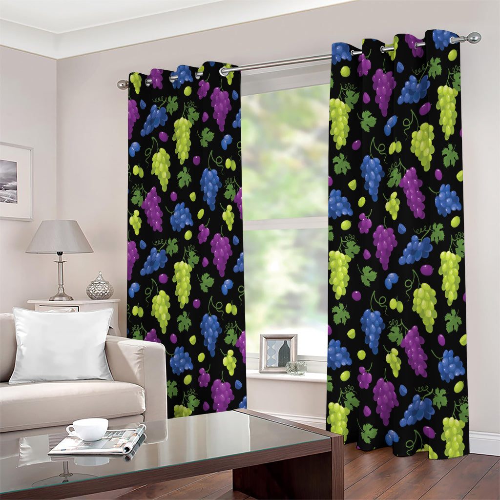 Colorful Grapes Pattern Print Extra Wide Grommet Curtains