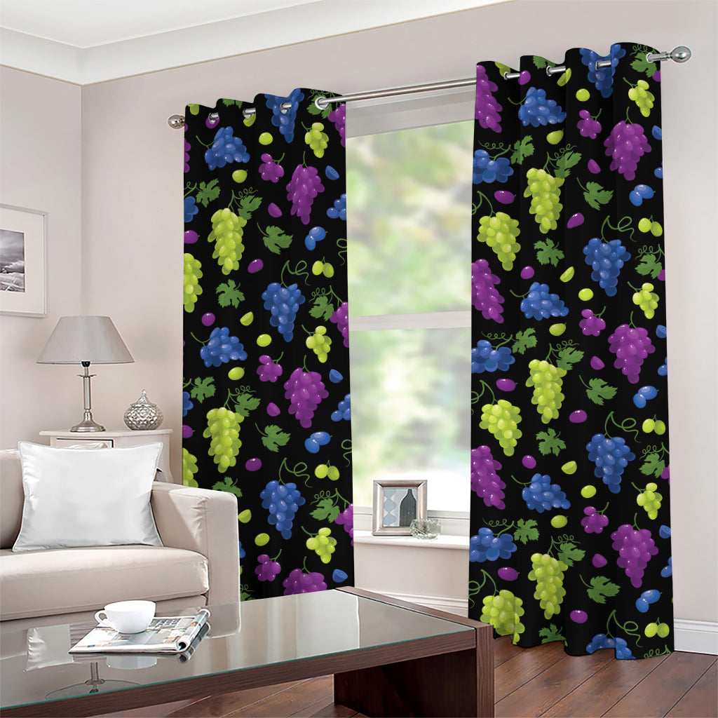Colorful Grapes Pattern Print Grommet Curtains