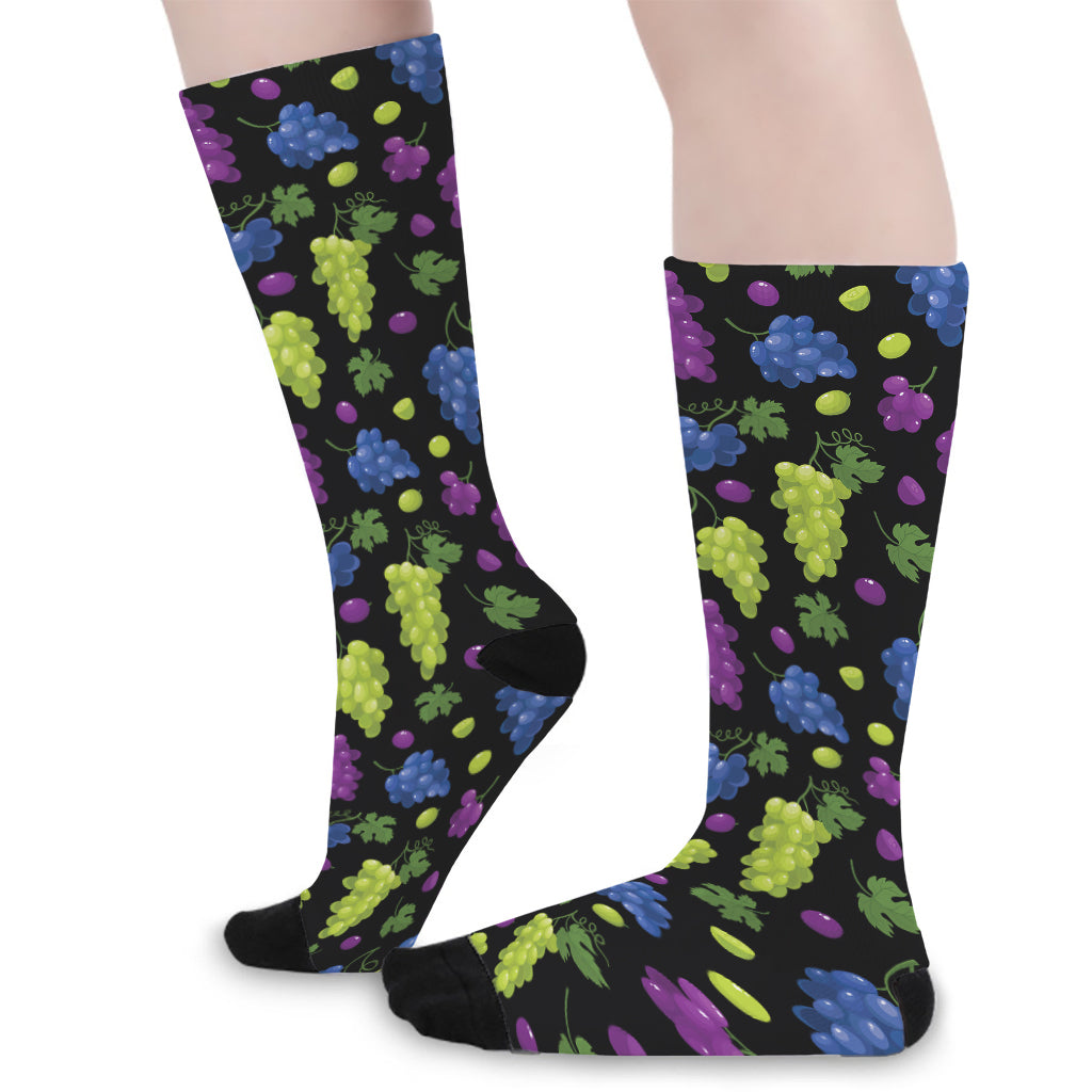 Colorful Grapes Pattern Print Long Socks