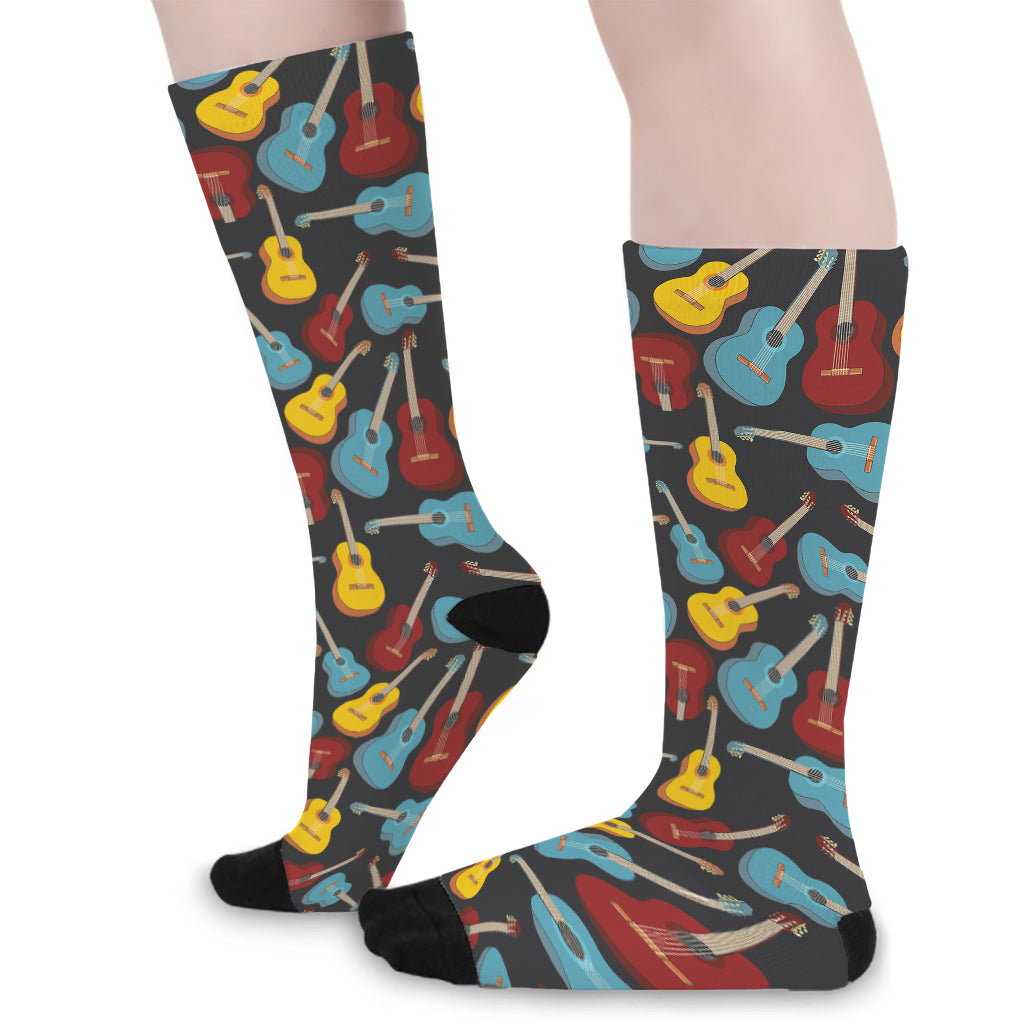 Colorful Guitar Pattern Print Long Socks