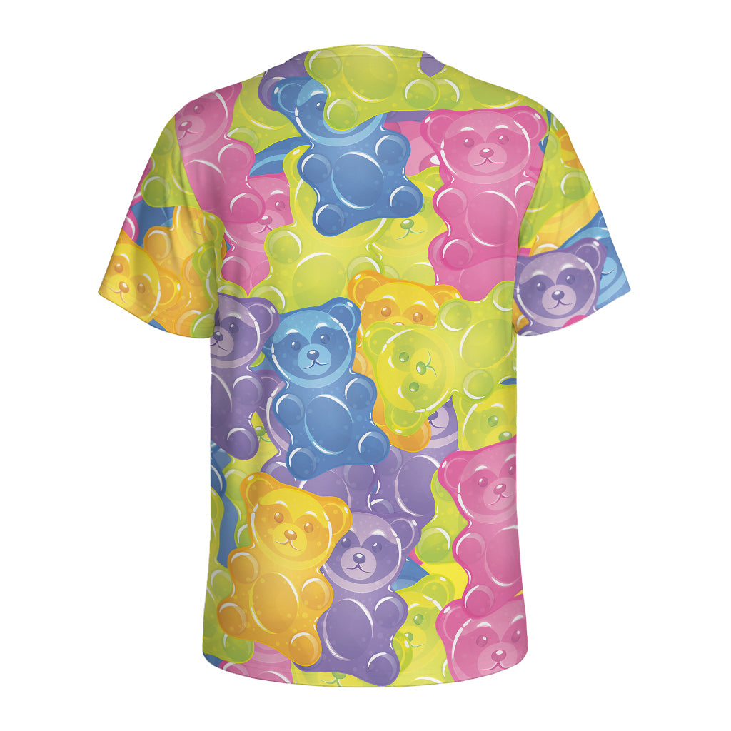 Colorful Gummy Bear Print Men's Sports T-Shirt