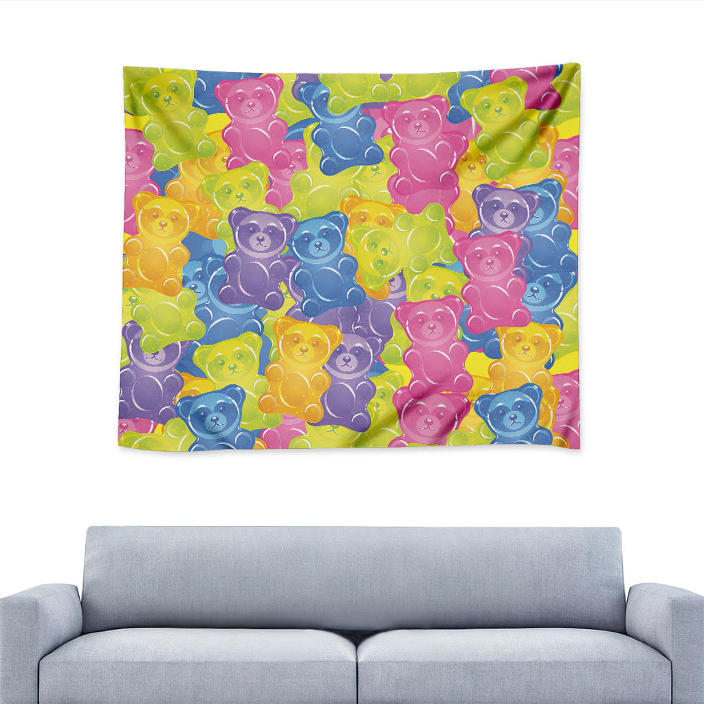Colorful Gummy Bear Print Tapestry