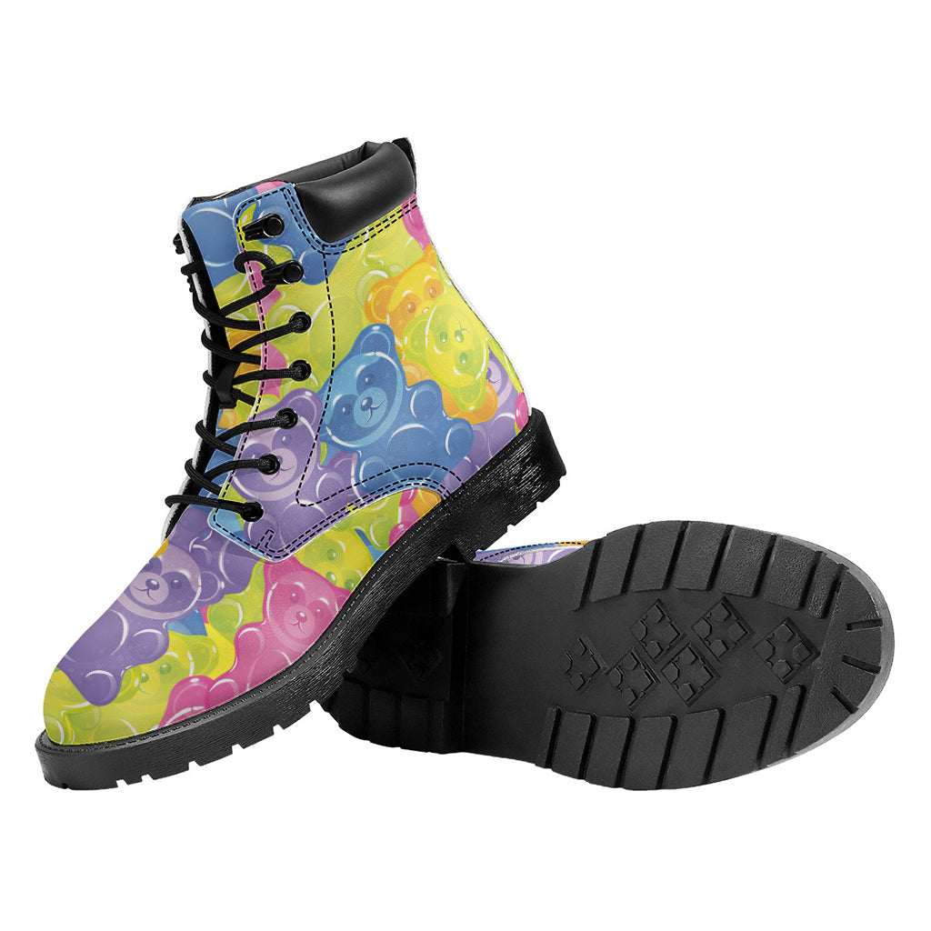 Colorful Gummy Bear Print Work Boots