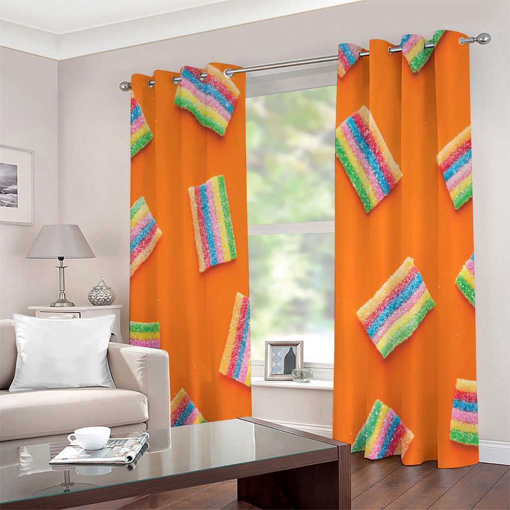 Colorful Gummy Print Extra Wide Grommet Curtains