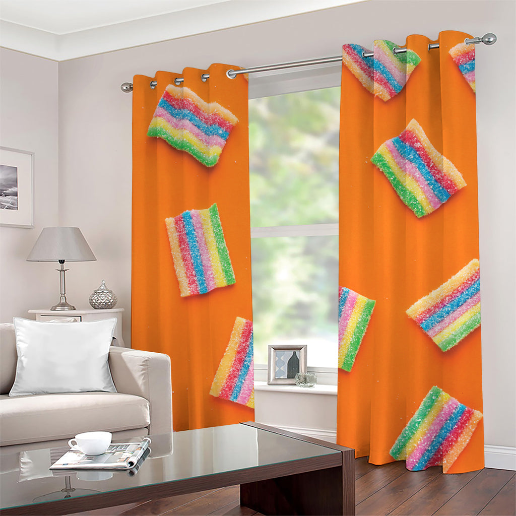 Colorful Gummy Print Grommet Curtains