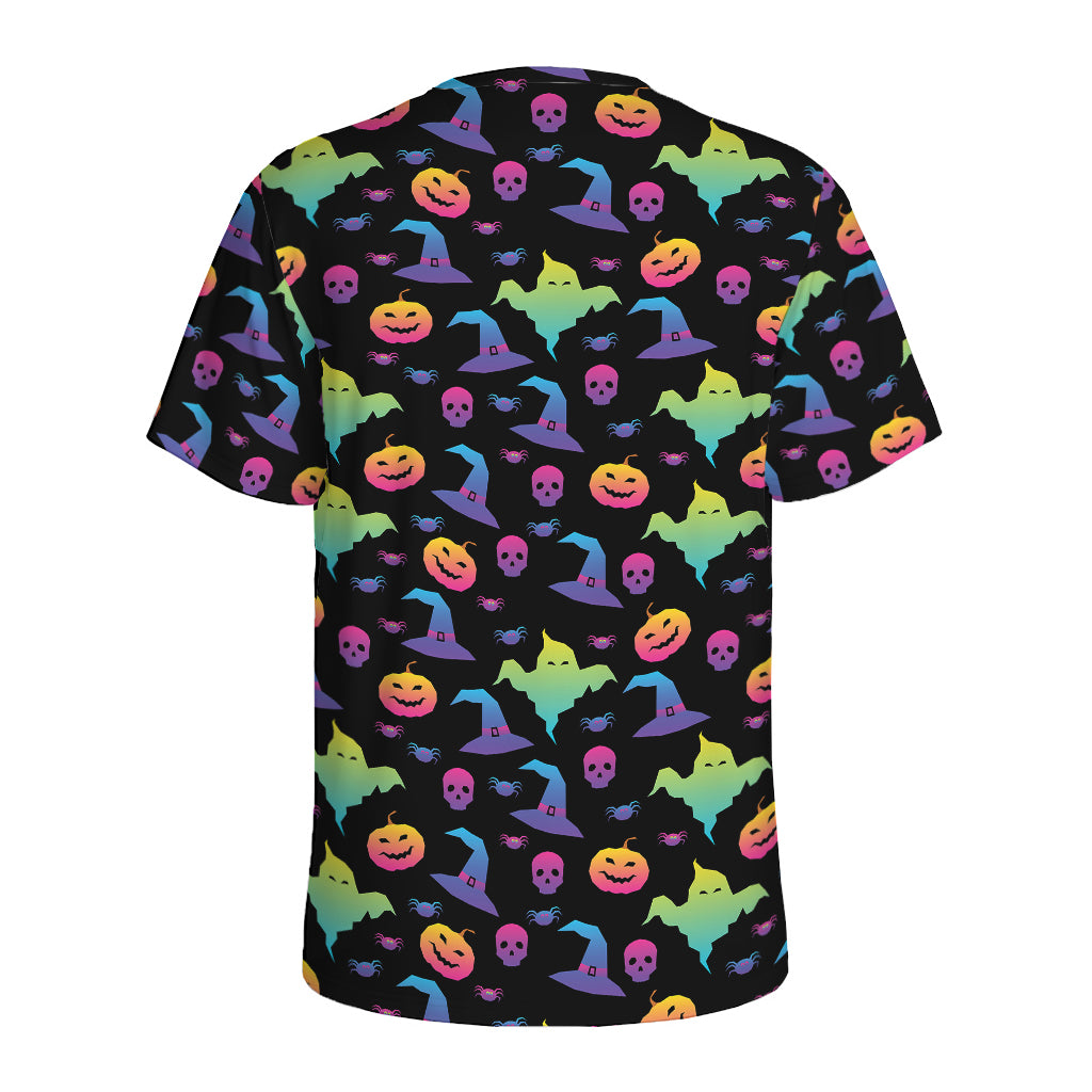 Colorful Halloween Party Pattern Print Men's Sports T-Shirt
