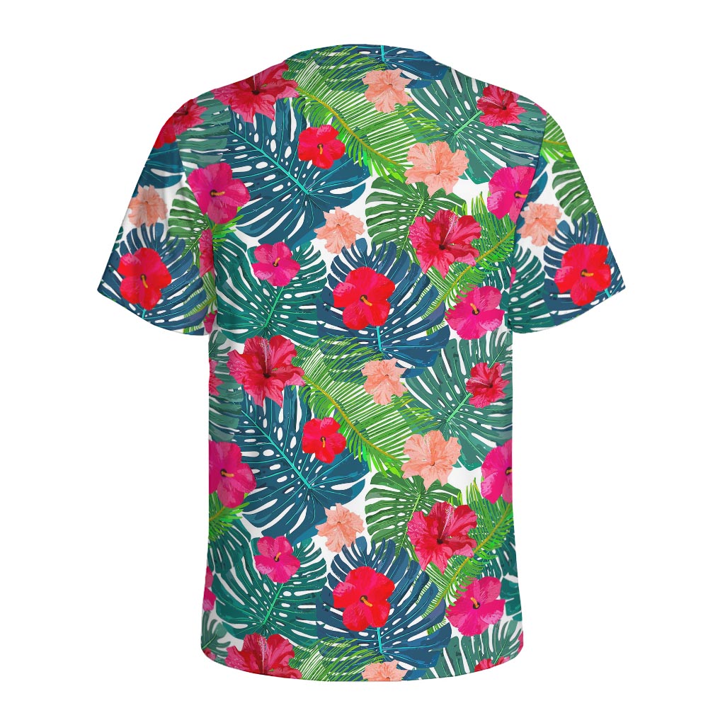Colorful Hawaii Floral Pattern Print Men's Sports T-Shirt