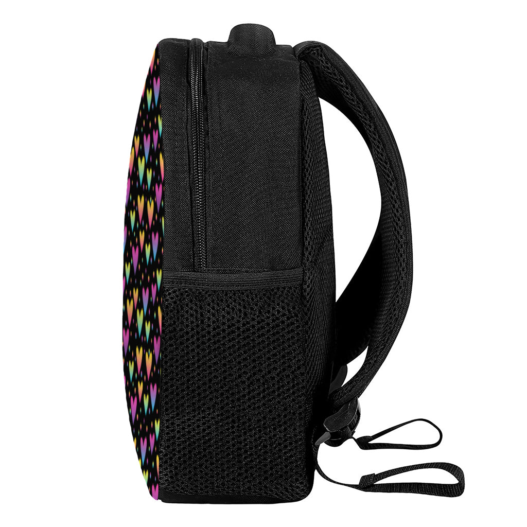 Colorful Heart Pattern Print Casual Backpack