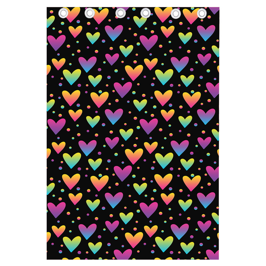 Colorful Heart Pattern Print Curtain