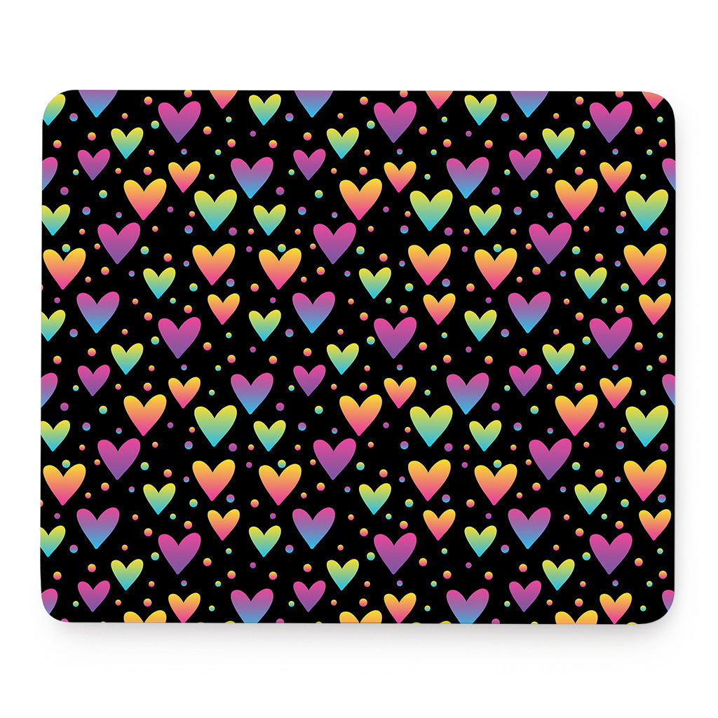 Colorful Heart Pattern Print Mouse Pad