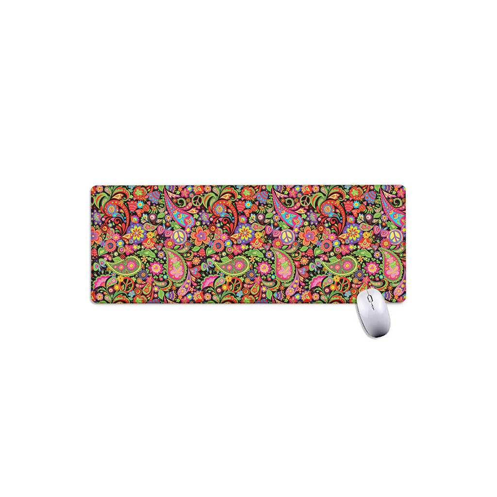 Colorful Hippie Peace Signs Print Extended Mouse Pad