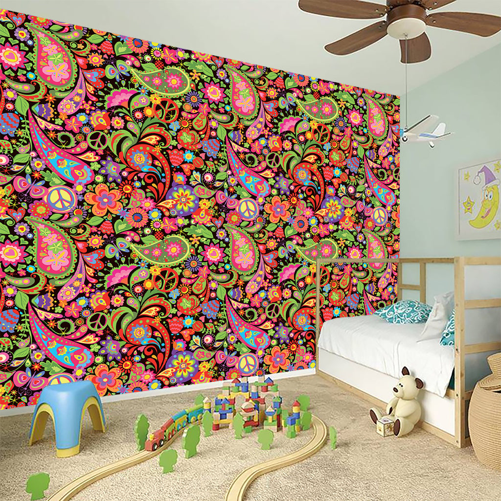 Colorful Hippie Peace Signs Print Wall Sticker