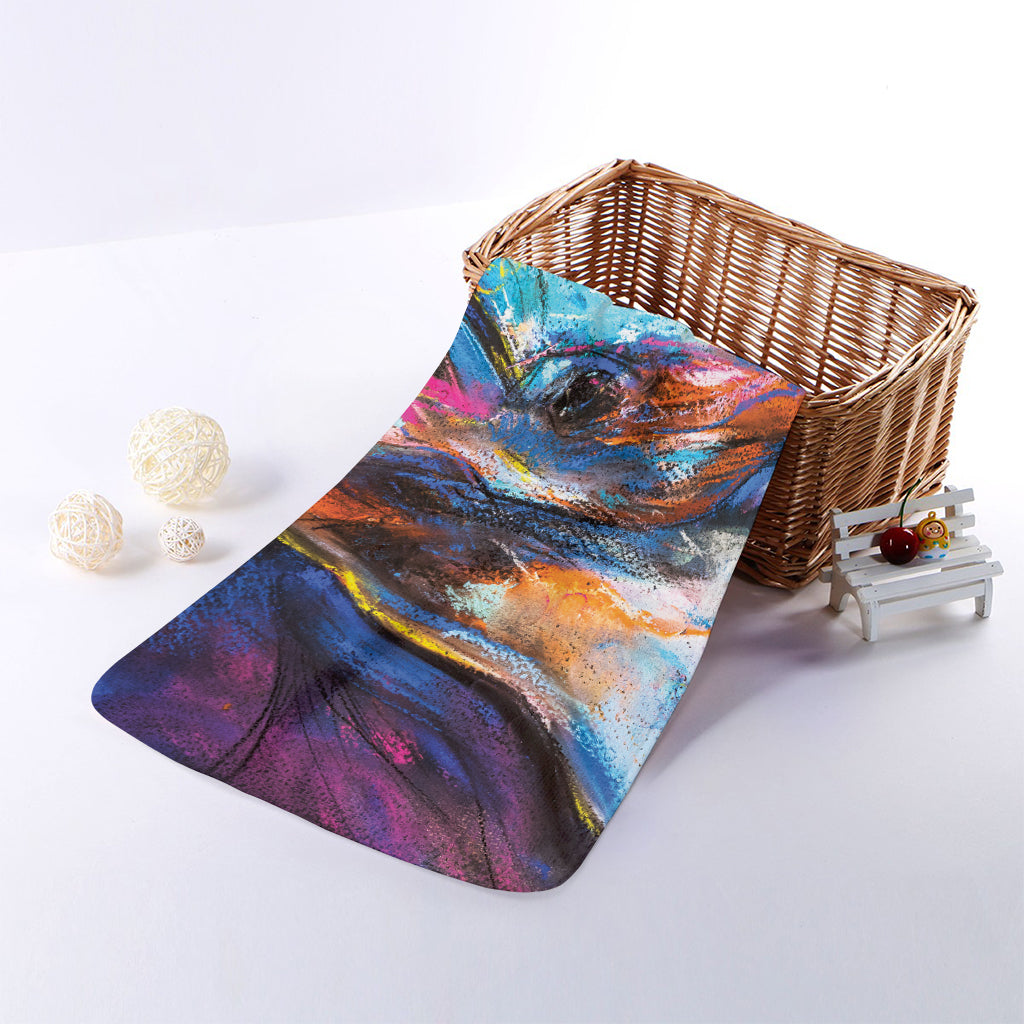 Colorful Horse Painting Print Towel