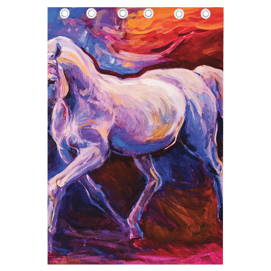 Colorful Horse Portrait Print Curtain