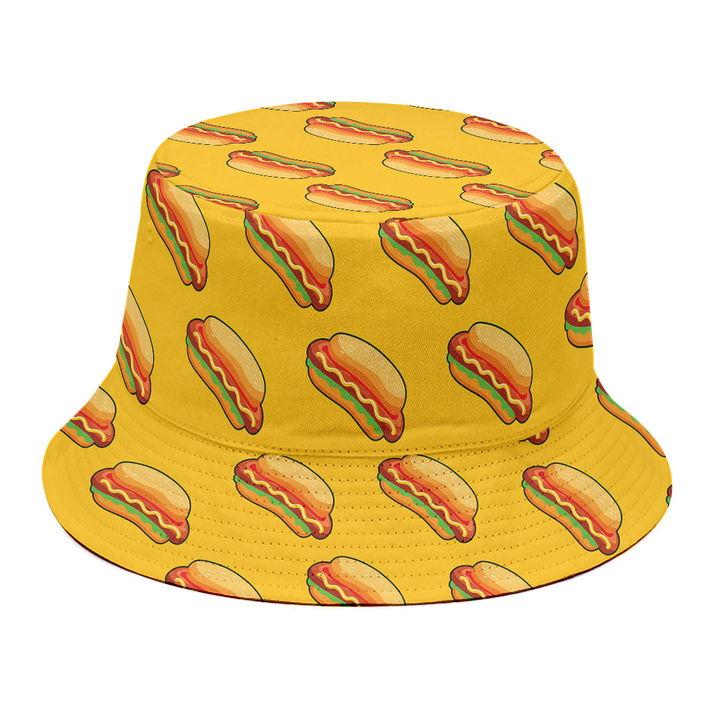 Colorful Hot Dog Pattern Print Bucket Hat