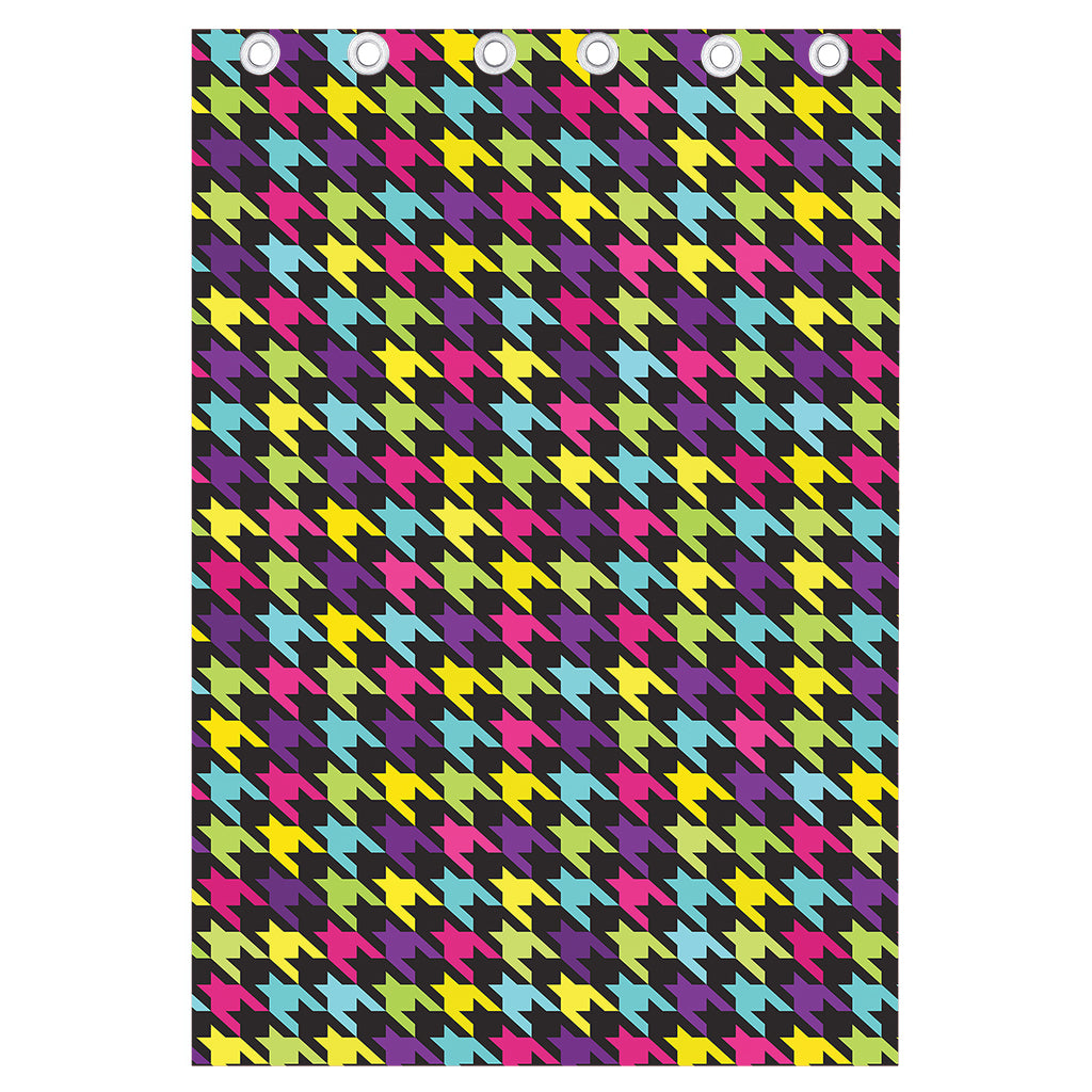Colorful Houndstooth Pattern Print Curtain