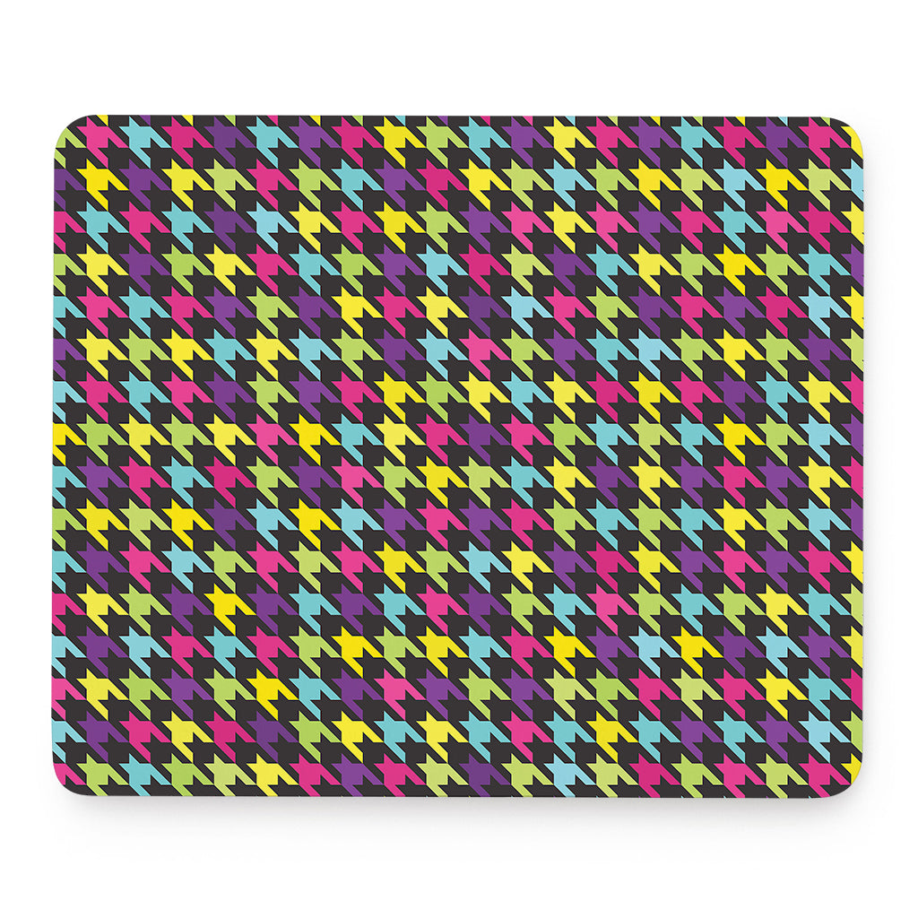 Colorful Houndstooth Pattern Print Mouse Pad