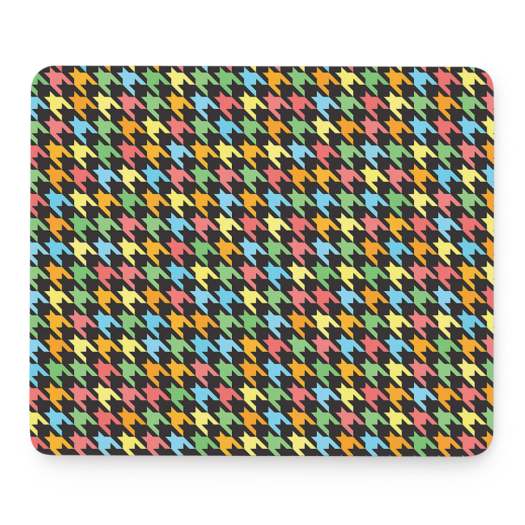 Colorful Houndstooth Print Mouse Pad