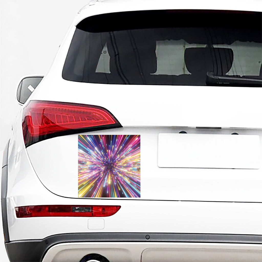 Colorful Hyperspace Print Car Sticker