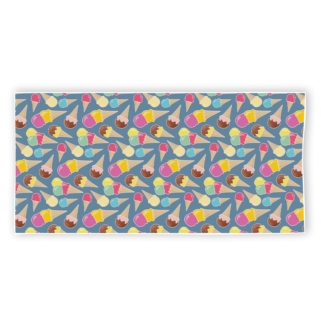 Colorful Ice Cream Pattern Print Beach Towel