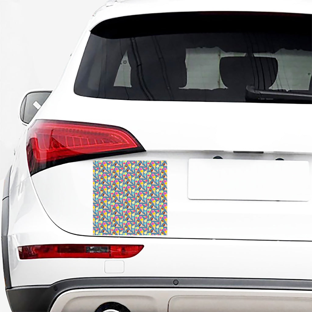 Colorful Ice Cream Pattern Print Car Sticker