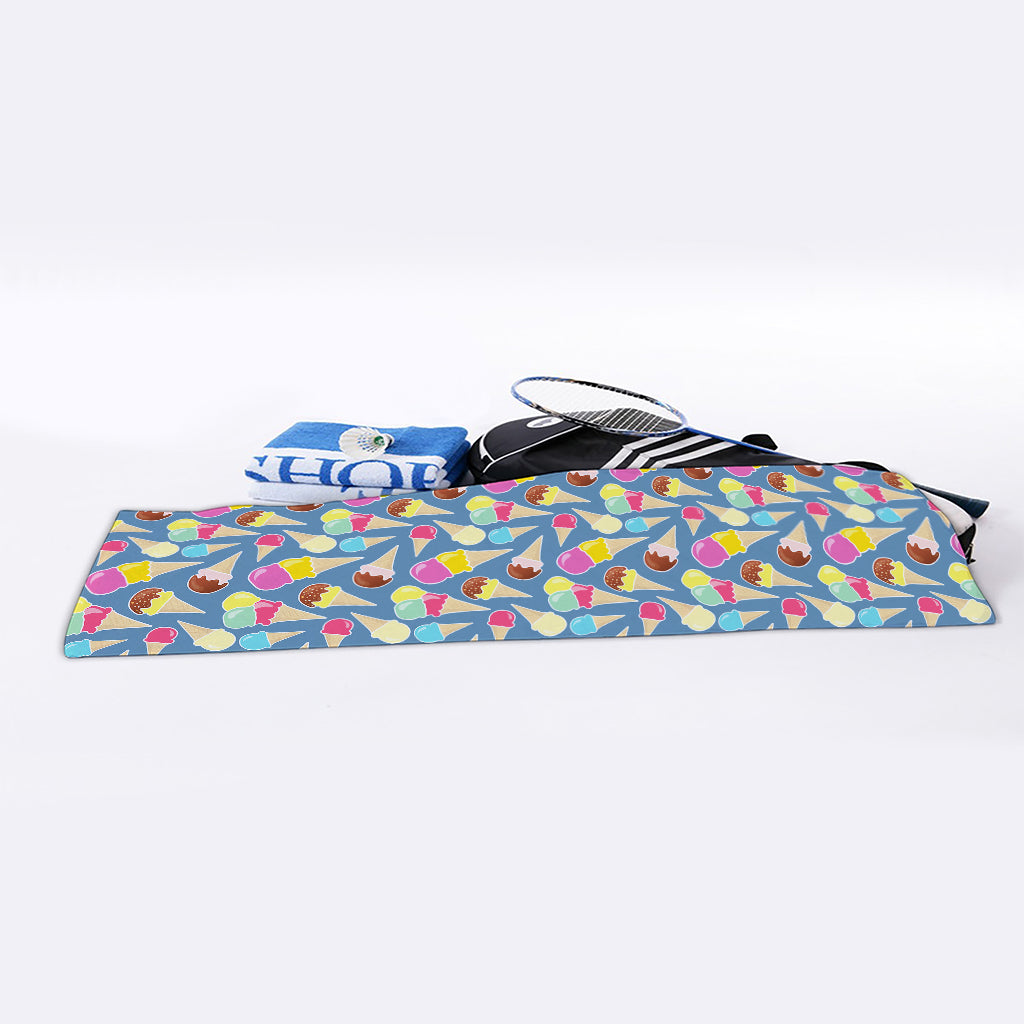Colorful Ice Cream Pattern Print Sports Towel